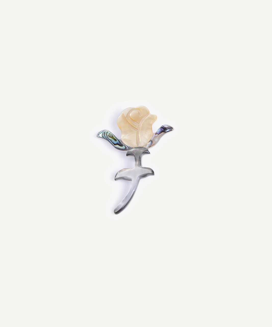 Yargıcı Gül Figürlü Broş 25kkbj8134x 005 Gri