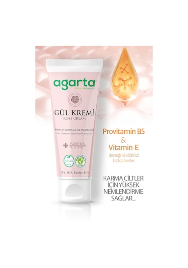 Agarta Doğal Cilt Nemlendirici Gül Kremi 75  ML