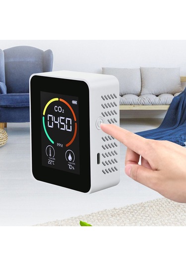 Neevoyu Ev İçin Taşınabilir Siyah Hava Kalitesi Test Cihazı - Co2, Sıcaklık Ve Nem Ölçer Siyah