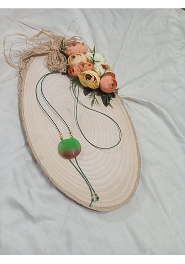 Deri İpli Yeşil Kolye Yeşil