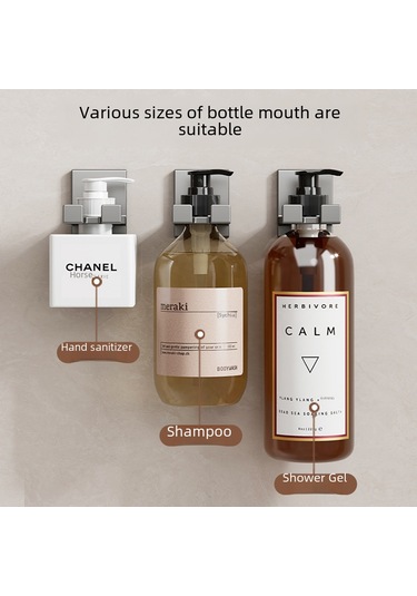 Yunboo Duş Jeli, Şampuan Ve Sabun İçin Duvar Tipi Ahşaplı Rak, Delme Yok Kurulum, Dayanıklı Materyal, Banyo Ve Mutfak Kullanıma Uygun Gri 6 Adet Diğer