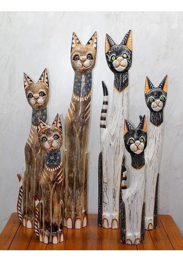 Ahşap 3'lü Kedi Seti 1 Metre. Okas:3
