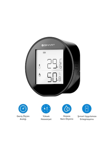 Akıllı Termometre Wi-fi Bağlantılı Sıcaklık Ve Nem Ölçer, Uygulama Destekli