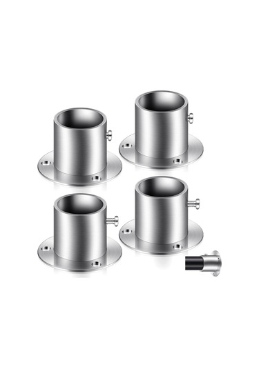 Shineyee 4 Adet Paslanmaz Çelik Dolap Çubuğu Flanşı - Ayarlanabilir, Sabit Konstruksiyonlu, Giyim/esya Asma İçin Dolap, Mutfak, Balkon Uygun