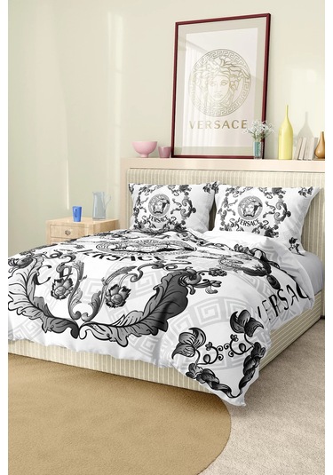 Marka Nevresim Takımı Çift Kişilik Pamuklu Saten Kumaş 6 Parça 3d Dijital Baskı Duvet Cover Set Model No:112 Renkli