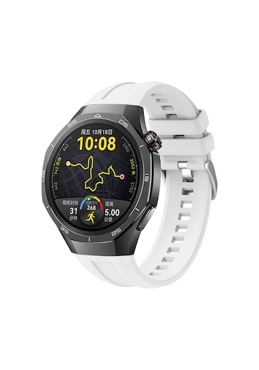 Talazan Huawei Watch Gt5 Pro 46mm Uyumlu Krd-130 Silikon Kordon Strap Kayış-beyaz