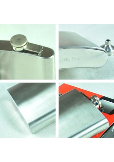 Sones 526ml Paslanmaz Çelik Matara Açık Hava Sporları Düz Likör Matarası Kamp Taşınabilir Aşınmaya Dayanıklı Şarap Tencere Filtreli