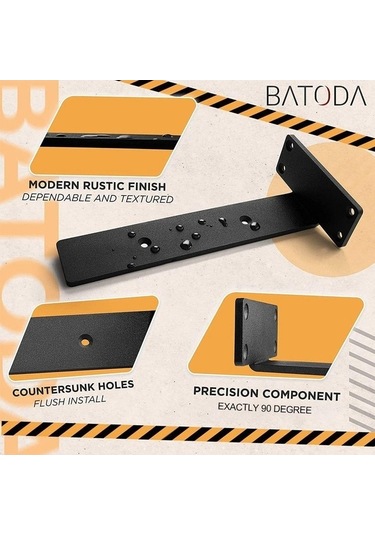 Novahub Yüzer Metal Döküm Raf Braketleri Siyah Kaplama, 4 Adet, Gizlilik Ve Dayanıklılık İçin Mükemmelraf Braketleri Diğer