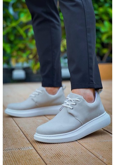 Kb-003 Kuback Gri Süet Bağcıklı Günlük Erkek Ayakkabı Gri