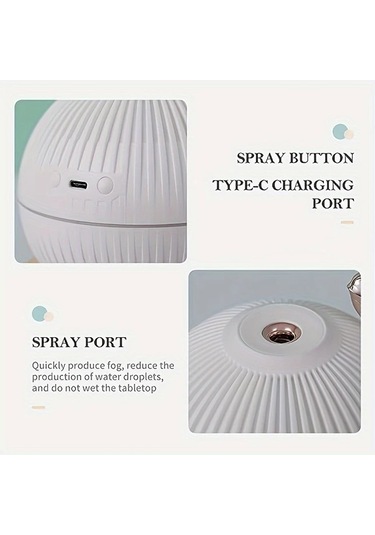 Techbloom Beyaz Usb Aromaterapi Nemlendirici Gece Işığı Esansiyel Yağ Uyumlu Sis Modu 10 14oz H Aile Ofis