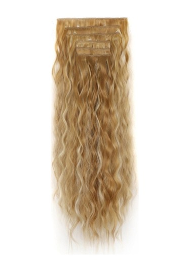 Cbtx 7 Adet / Takım Klipsli Mısır Saç Uzatma Parçaları 16 Kartlı Cornrow Kıvırcık Peruk, Renk: 27h613