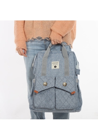 Novahub Moveevo Adresli Sırt Çantası - Kapasiteli, Çok Amaçlı İnsular Bez Mavi