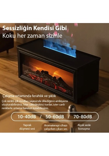 Şömine Efektli Alev Efektli Buhar Makinası Humidifer Çocuk Odası Yatak Odası İçin Dekoratif Soğuk Buhar Makinası