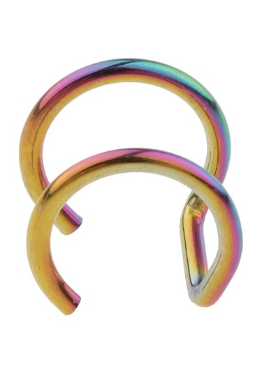 Homyl 10 Parça Paslanmaz Çelik Klipsli Kulak Döngü Renkli Çok Renkli