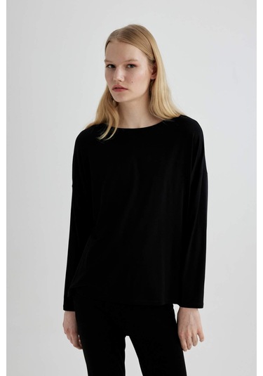 DeFacto Regular Fit Bisiklet Yaka Uzun Kollu Casual Pijama Üstü-Fall in Love C3556AX24SPBK81 DeFacto Regular Fit Bisiklet Yaka Uzun Kollu Casual Pijama Üstü-Fall in Love C3556AX24SPBK81