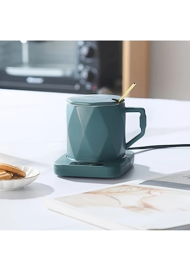 Fastbuy Turcoshop11 Pembe 110v Kahve Isıtıcı Tabağı: Gün Boyu Sıcak İçecekler İçin Çay, Süt, Sıcak Çikolata