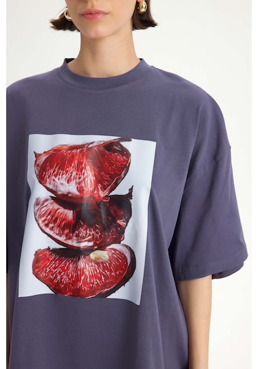Mai Studıos Mai Studios Co. Pomelo Oversize Füme T-shirt Füme