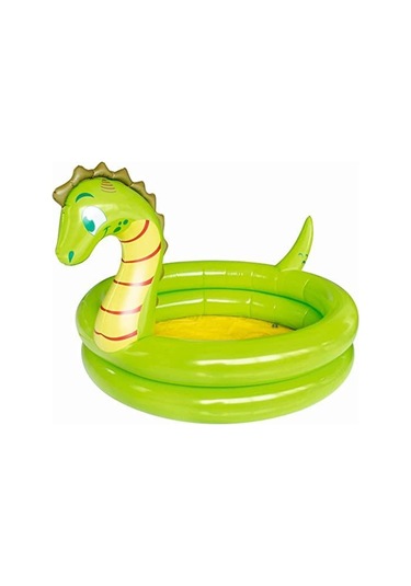 Yeşil Hayvan Figürlü Şişme Çocuk Havuzu, Bebek Yüzme Havusu, Yuvarlak Oyun Havuzu Yumuşak Tabanlı Yeşil