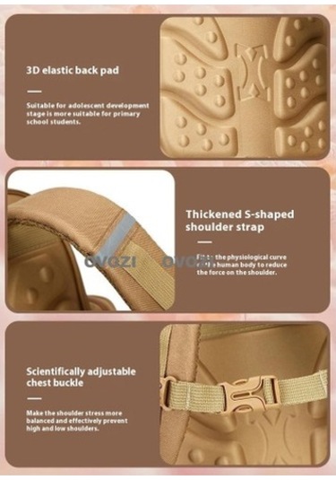 Szypzstore Ovozı Büyük Kapasiteli Karikatür Öğrenci Okul Çantası Günlük Omuz Çantası Uckxmu Renkli