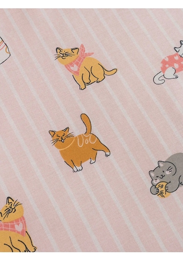 Karışık Kedi Desenli Tek Kişilik Nevresim Seti