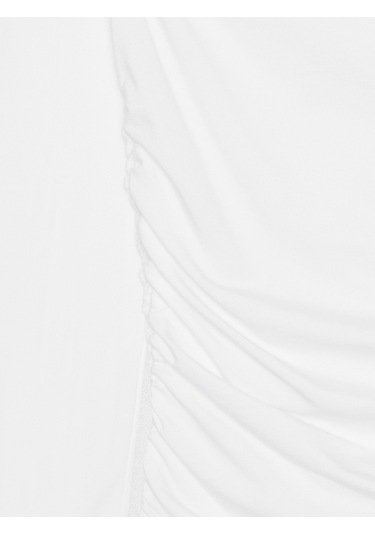 Dilvin 32675 Omuzları Açık Top-beyaz