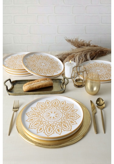 Keramika Topkapı Stackable Servis Tabağı 27 Cm 6 Adet Beyaz