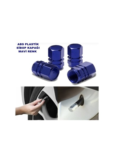 Point Sibop Kapağı Seti Abs Krom 4 Adet Mavi Renk Ithal Onp571