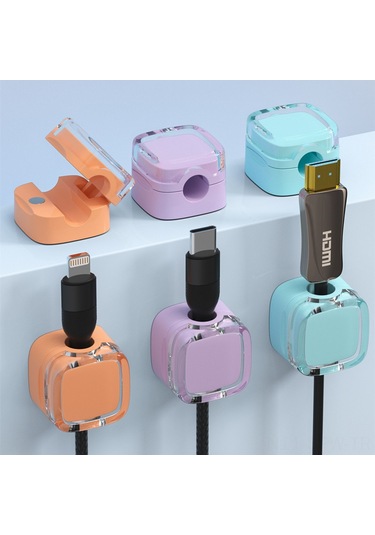 Maiyame Masaüstü Manyetik Kablolu Organizatör - Kendine Yapışkan, Çarpıntı Engeli, Sabitleyici Klem Turuncu, 6 Adet