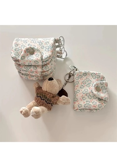 Elmpaly Pembe Fiyonk Çiçekli Zarif Papatya Kartlık Cüzdan Hafif Katlanır