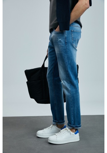 Lufian Franz Smart Jean Erkek Pantolon Slim Fit Mavi Mavi 111200196100300 Mavi