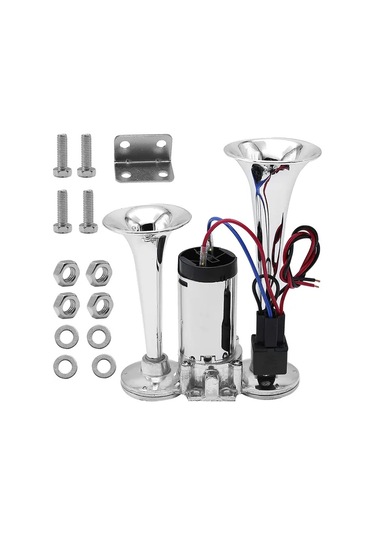 Motion003 Aazrzrz 2024 Yükseltilmiş Çift Tonlu Tren Kornası Gümüş Renkli 1 Nesil Düdük