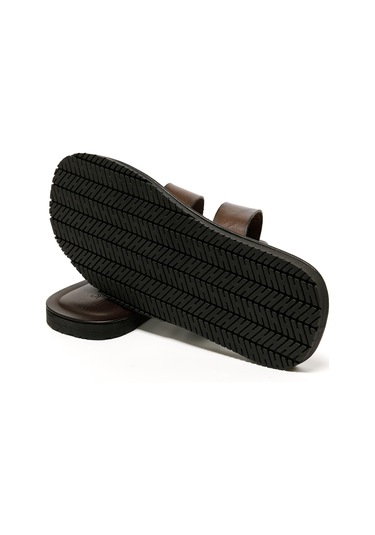 The Sandals Factory Dark Brown Sandalet Erkek M7897 The Sandals Factory Leather Upper Sandals Dark Brown