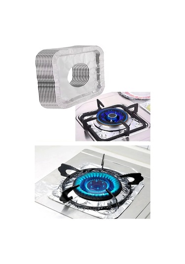 20 Adet Ocak Üstü Koruyucu Leke Önleyici Isıya Dayanıklı Yıkanabilir Ocak Gözü Izgara Koruyucu Folyo Çok Renkli