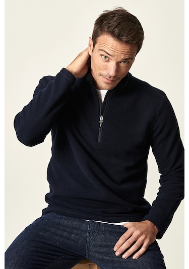 Erkek Lacı Anti-pilling Tüylenme Yapmayan Standart Fit Dik Yaka Polar Sweatshirt Lacı