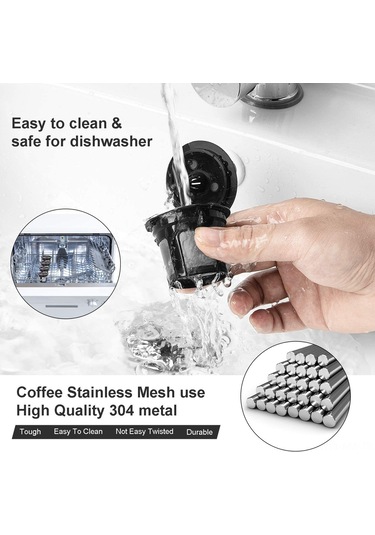 Moveevo Sürdürülebilir Pp Plastik K Filtreli Bardak Seti - 6 Parça, 51x46mm, Siyah Siyah