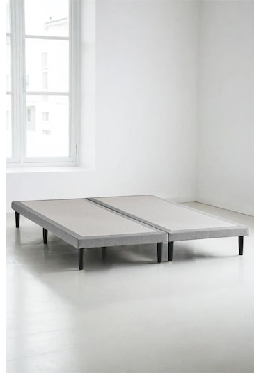 Niron Slim Karyola - 160x200 Çift Kişilik Baza - Metal İskeletli, Yüksek Ayaklı Ve Keten Kumaşlı