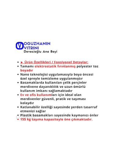 Devecioğlu MM 053 Harbinger 3+1 Basamaklı Merdiven