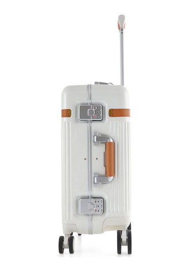 Orta Boy Tsa Kilitli Ve 360 Dönebilen Tekerlekli Seyahat Valizi - Beyaz Beyaz