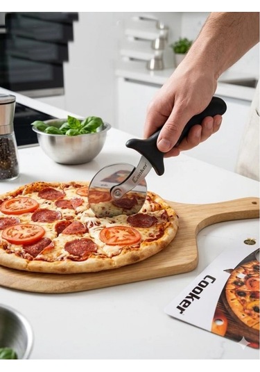 Cooker Pizza Kesme Ruleti 9 Cm Gri-siyah