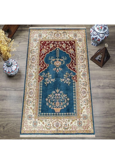Hitit Halı Seccade Namazlık Yüksek Kalite Dot Taban 80x130 Çok Renkli