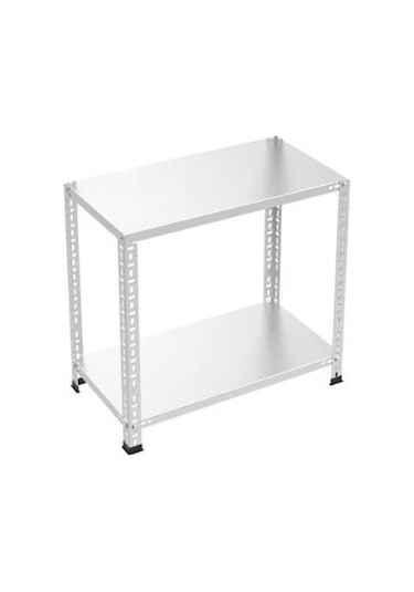 Rafburada 2 Katlı Galvaniz Çelik Raf - Depo, Arşiv, Kiler, Dosya, Market Rafı-31x60 cm-50 cm-0.70 mm