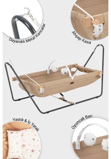 Wellgro Cozy Nest Hamak Beşik Kahve, Anne Yanı Bebek Hamağı