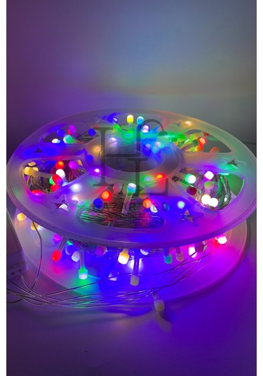 50 M Rgb İp Led Işık Ip20 İç Mekan Eklenebilir Fonksiyonlu Şeffaf Kablolu Dekoratif Led Işık Çok Renkli