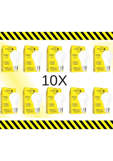 Lorex 9w Beyaz Işık Led Ampul 10adet Q