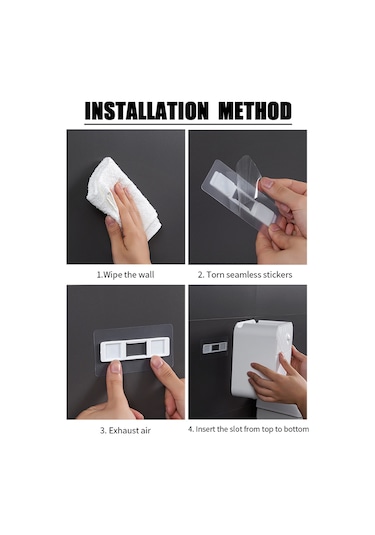 Ximistore9 Beyaz Abs Duvar Tipi Poşet Kağıt Dispenseri - 360 Kapalı, Raf Ve Çekmeceli, Sırtlı Çıkış, Deliksiz Montaj, Banyo/mutfak İçin 3120 Diğer