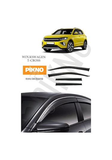 Volkswagen T-cross Kromlu Cam Rüzgarlığı 4'lü Set A+ Plus