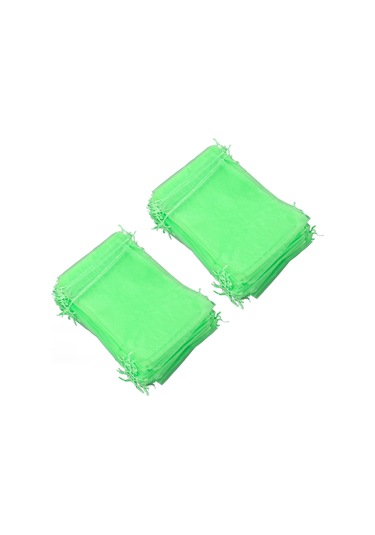 Folinda 100 Adet Yeşil Meyve Koruma Çantası 15x20cm - Tekrarlı Kullanım, Solunumlu, Işık Geçirgen, Kemerli - Kuş Ve Böcekten Koruma