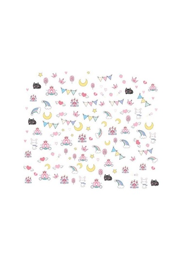 Karikatür Hayvan Bayrak Duvar Sticker Pvc Kendinden Yapışkanlı Çıkarılabilir Kendin Yap Tavşan Kedi Duvar Sticker Bebek Odası Dekorasyonu G77 Y67cm Şeffaf