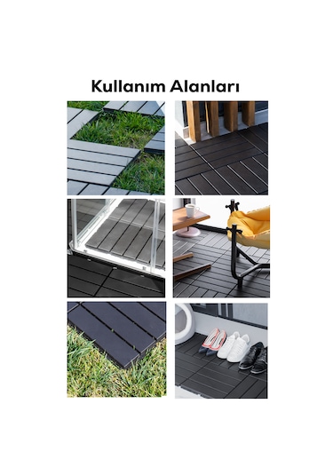 Porsima 1066 36lı Bahçe Balkon Teras Zemin Döşemesi Karosu Antras