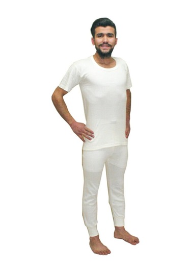 Angora Tavşan Yünü Termal Yarım Kol Don Takım Bora Perra Angorra Krem